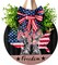 4th of July Hanging Door Sign - Patriotic Wooden Welcome Wreath for Front Door